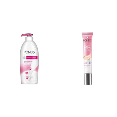 POND's Triple Vitamin Moisturising Body Lotion, 300ml And White Beauty BB+ Fairness Cream 01, 18 g